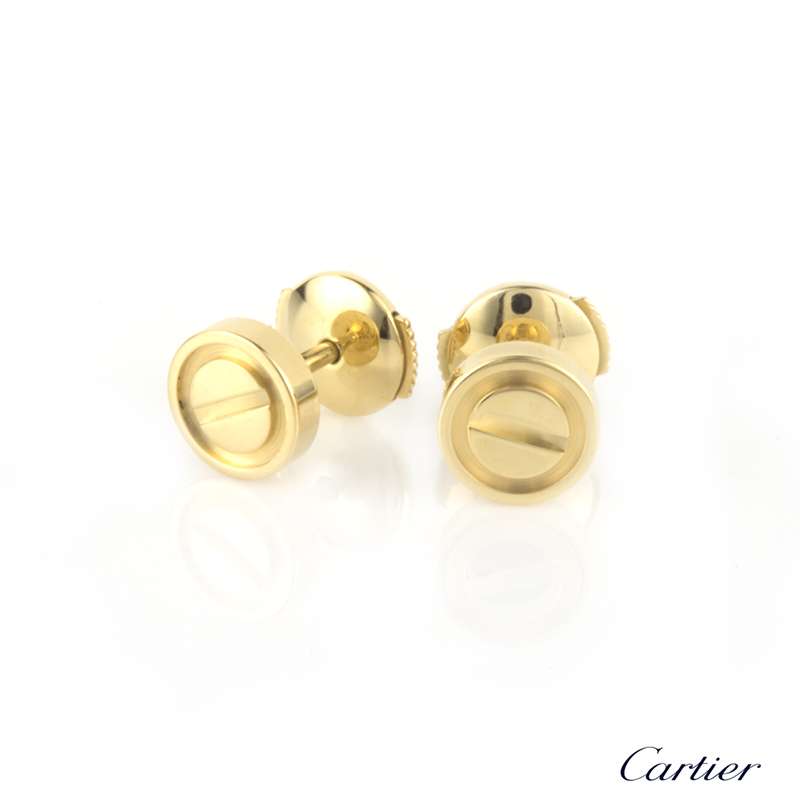 cartier gold and diamond earrings